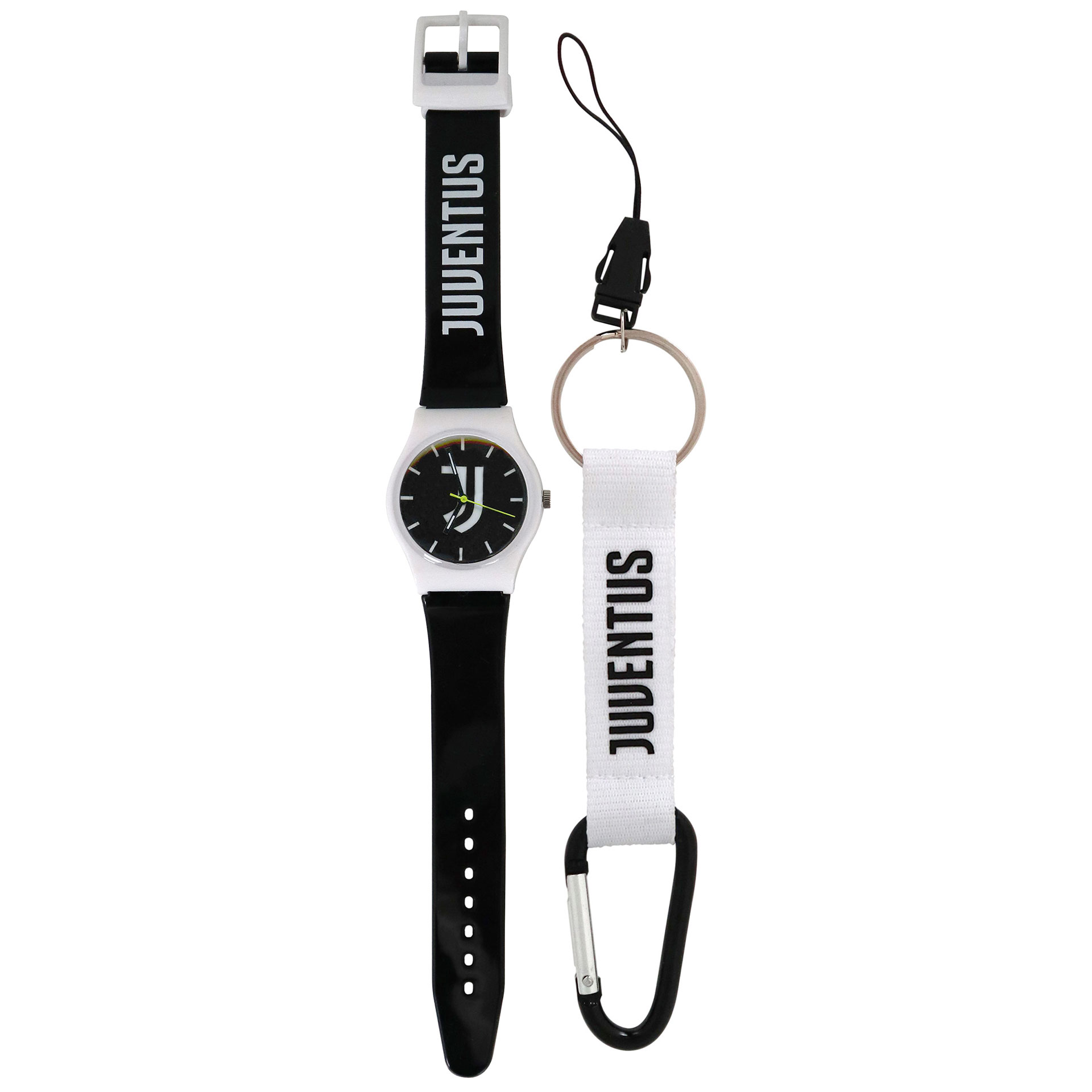 Kit orologio e portachiavi moschettone juventus