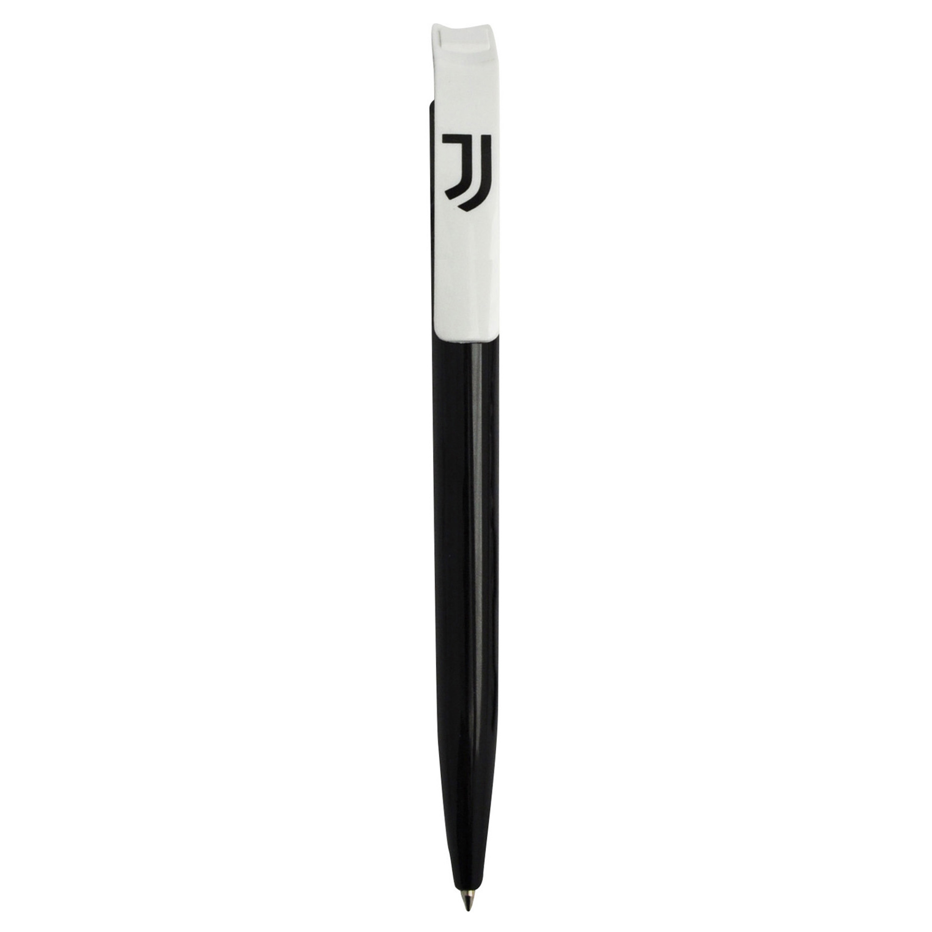 Penna in plastica fusto nero/clip bianca