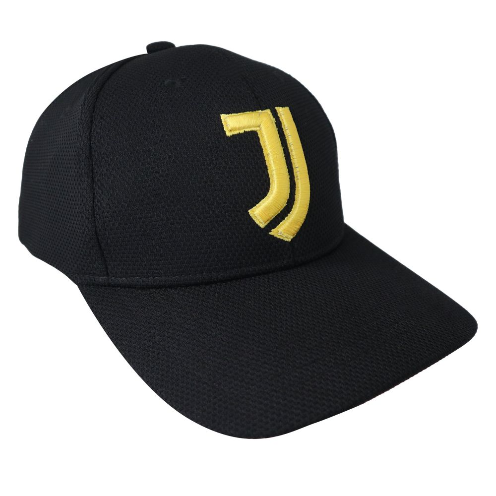Cappellino poliestere con visiera logo giallo juventus