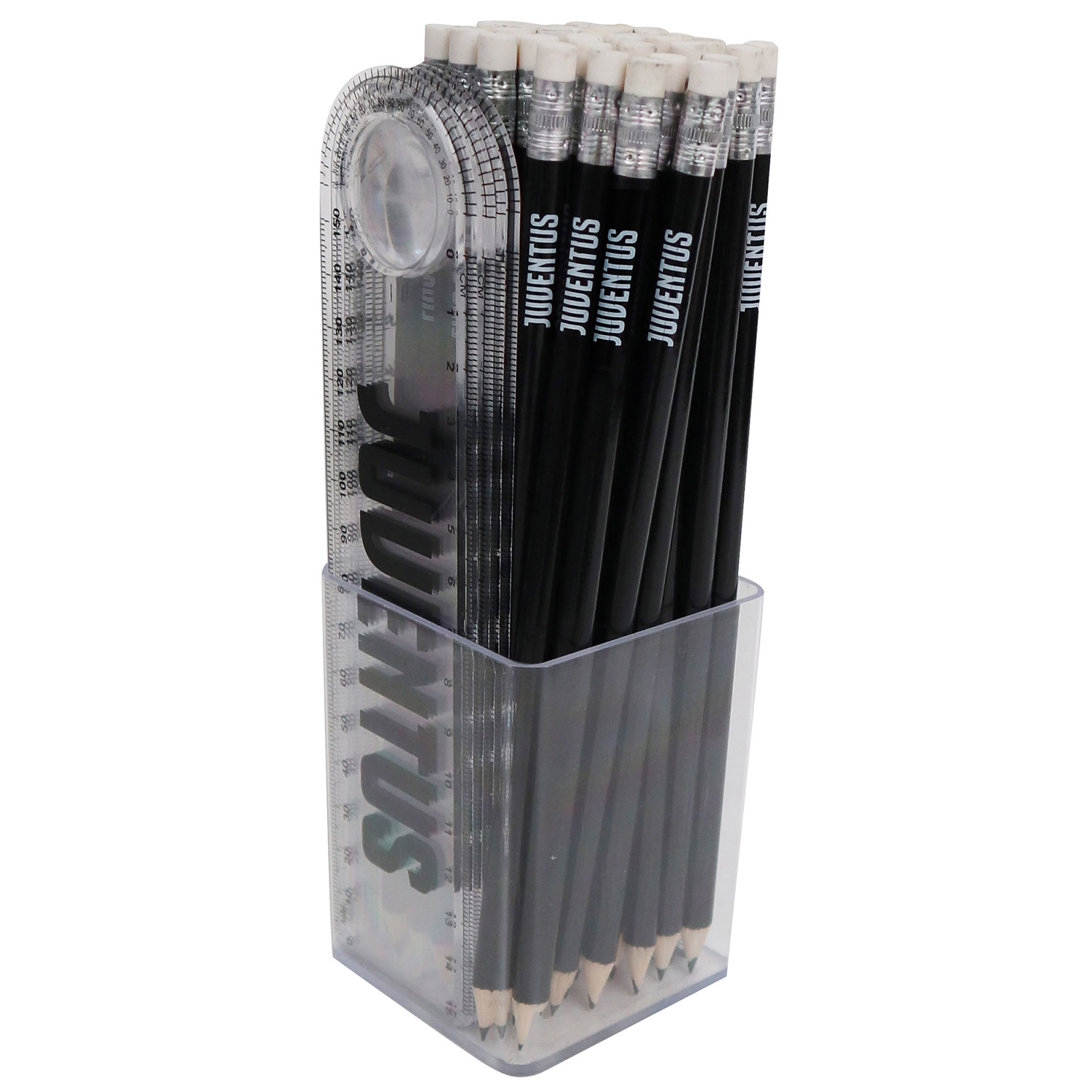 Kit con 12 righelli assortiti e 38 matite juventus