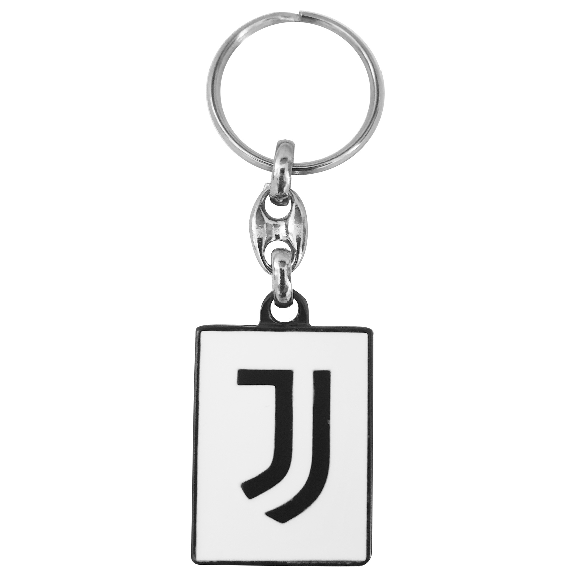 5989 Ju1113 Portachiavi In Metallo Smaltato Rettangolare Logo Ufficiale