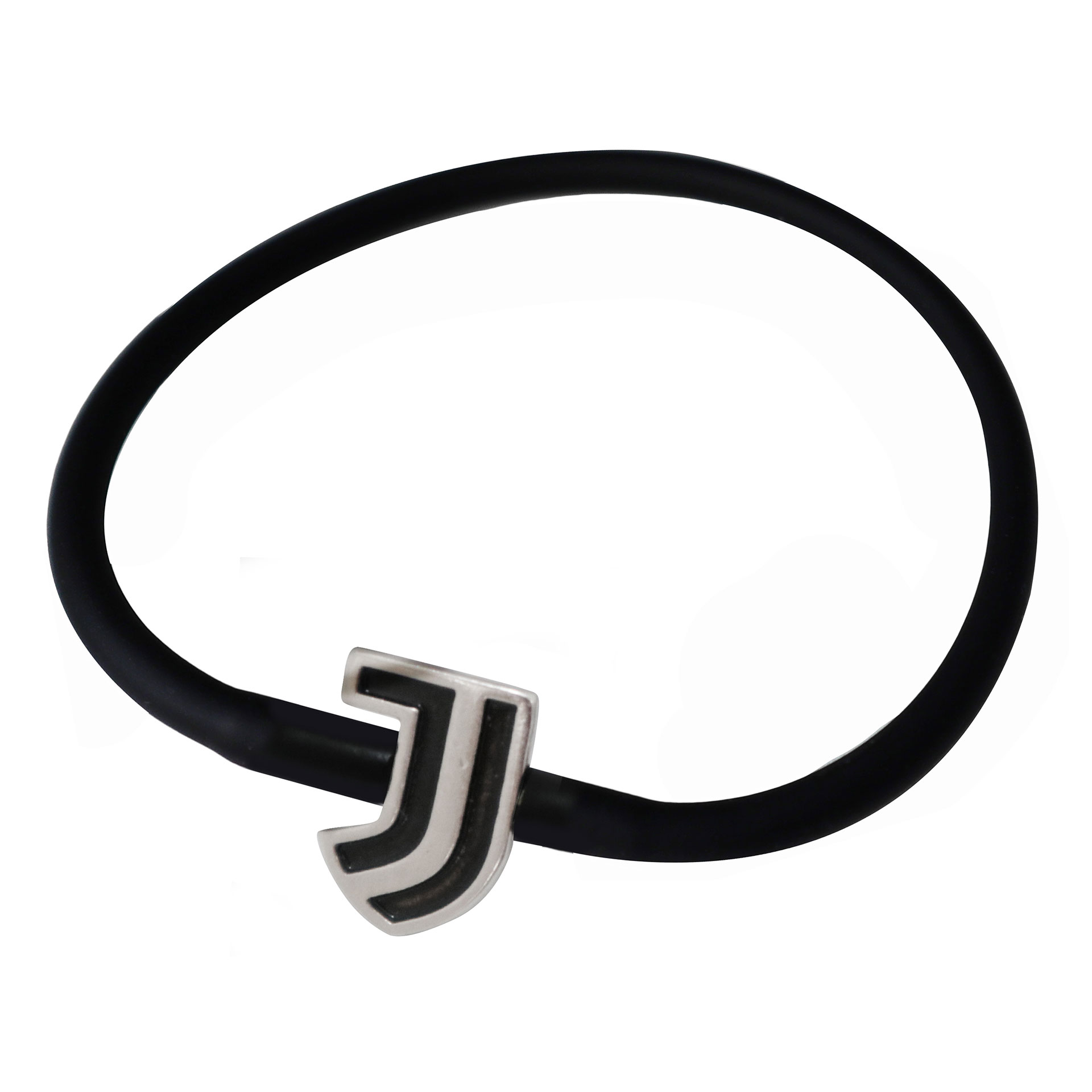 6748 Ju1353 Bracciale In Silicone Nero Logo Juventus