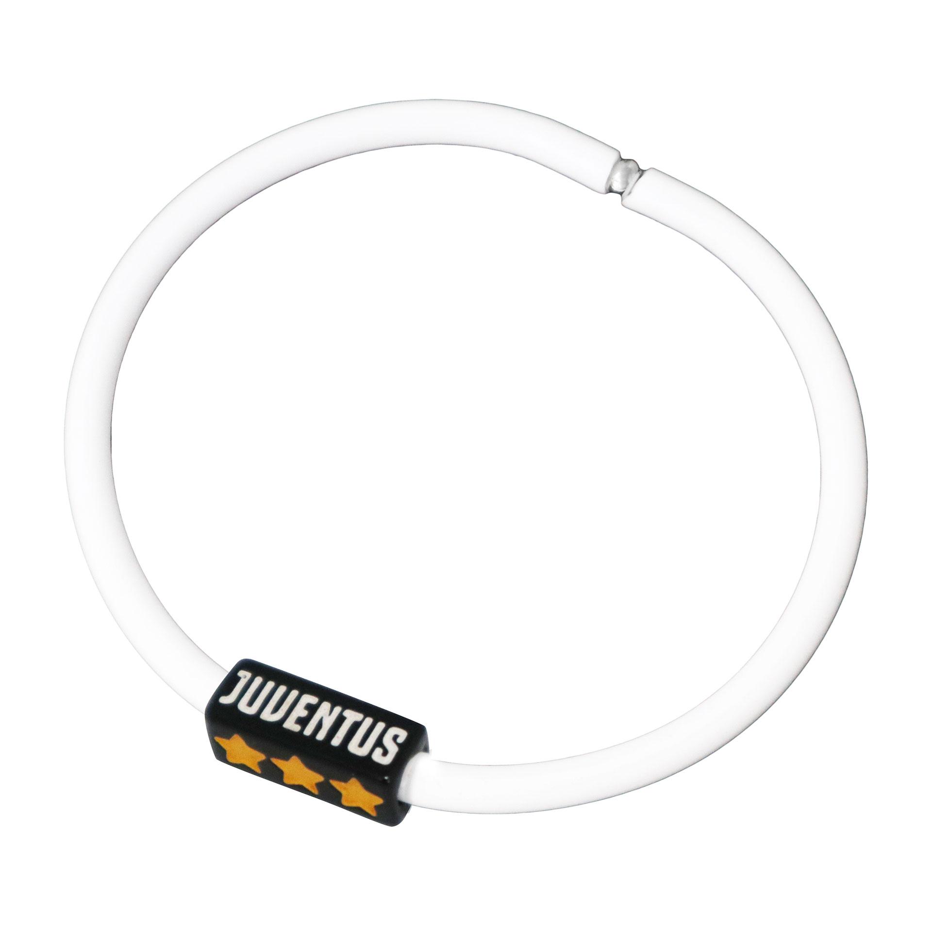 6750 Ju1355 Bracciale In Silicone Bianco Stelle E Scritta