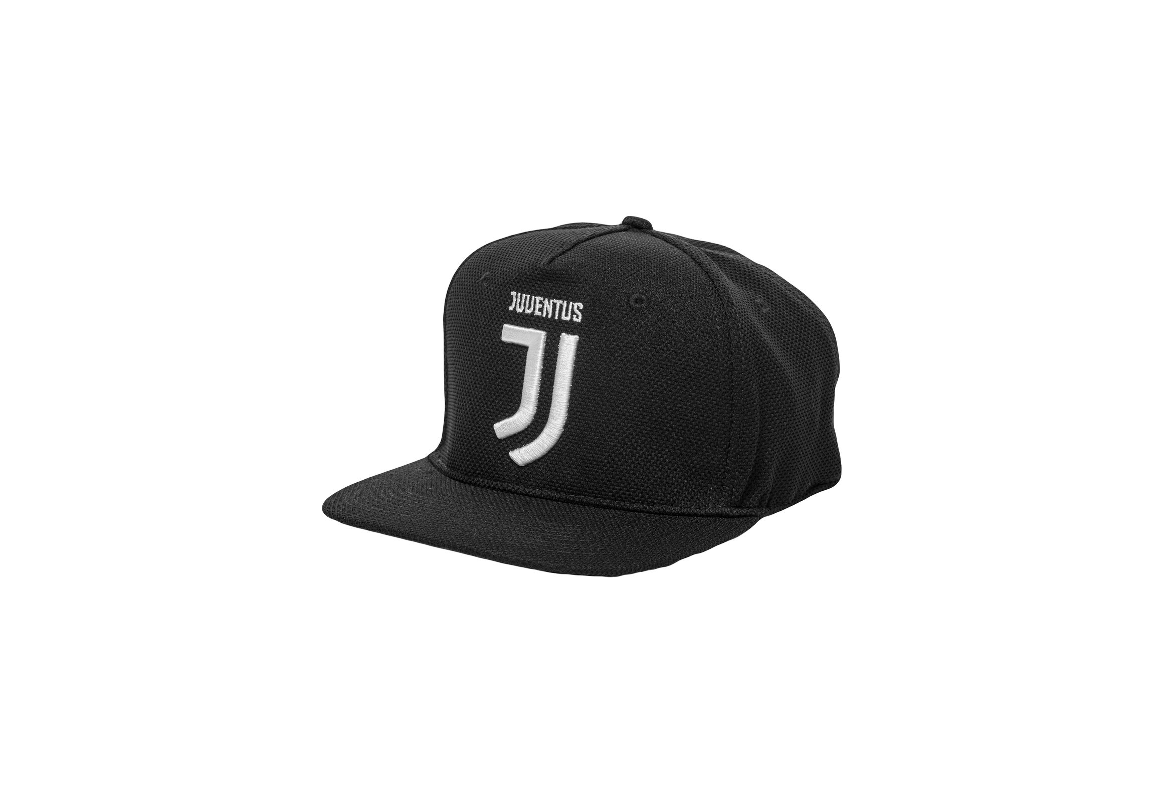 Cappello Con Visiera Piatta Juventus Nero Logo Bianco
